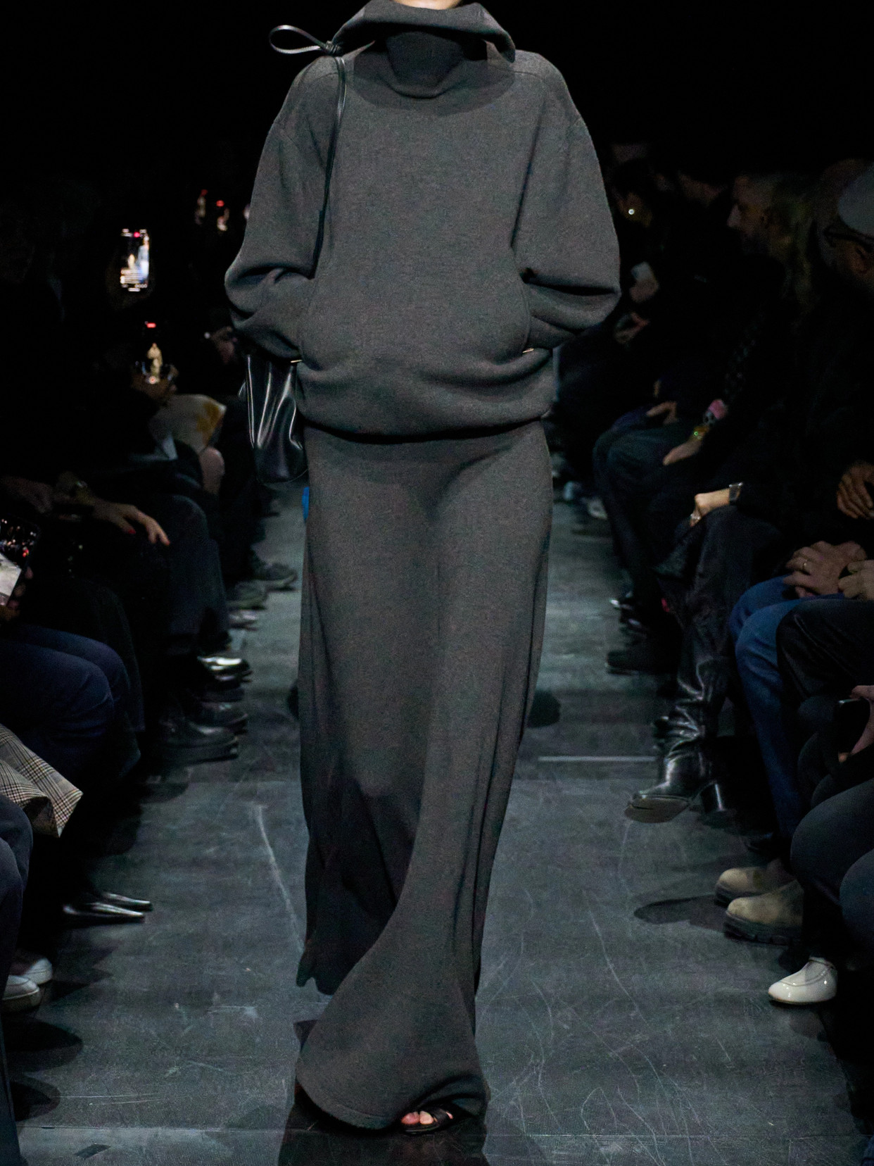 Balenciaga Wool Maxi Skirt In Gray
