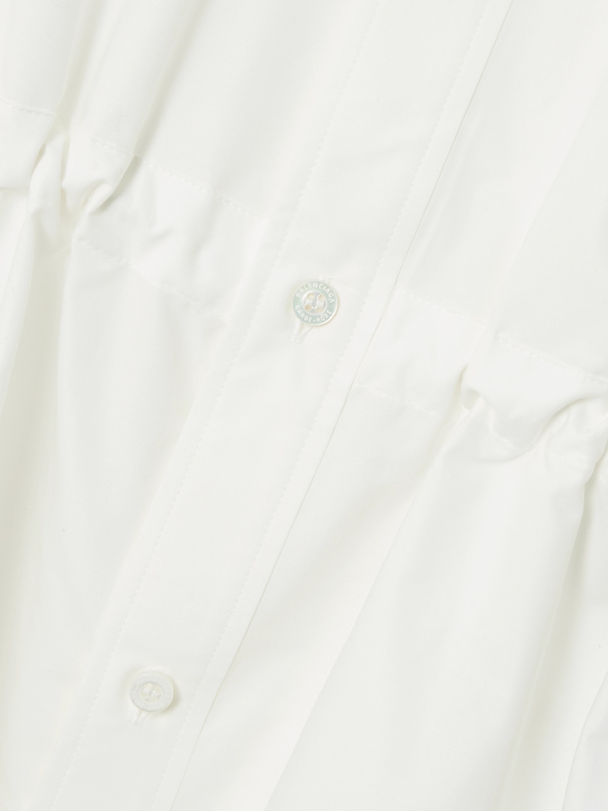 Hourglass Gathered Cotton-Poplin Shirt