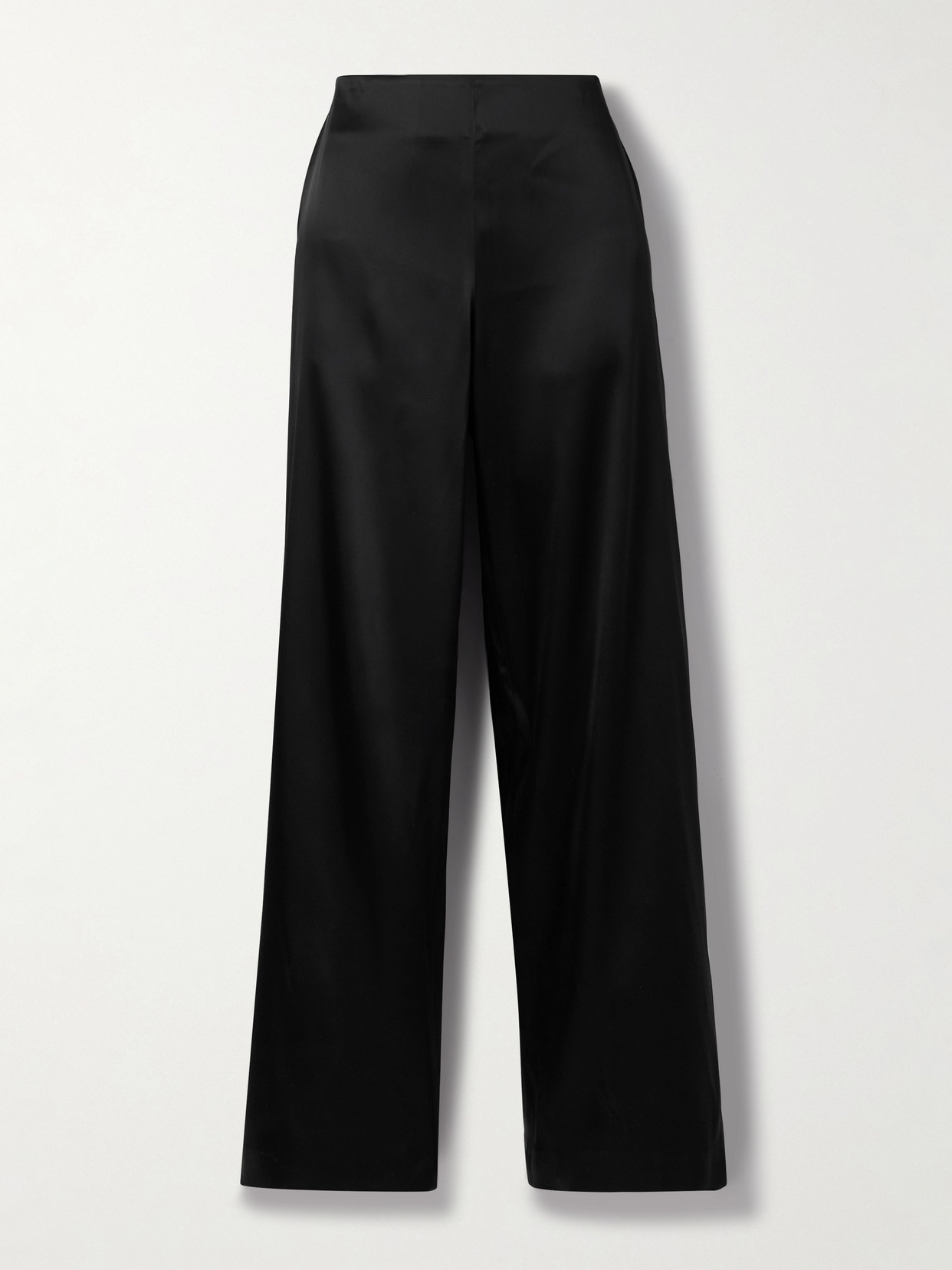 Balenciaga Satin Wide-leg Pants In Black
