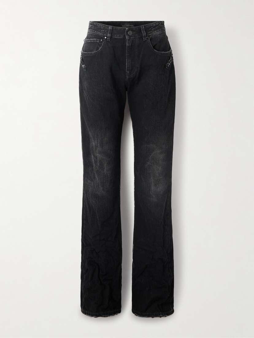 Balenciaga City Studded Low-rise Straight-leg Jeans
