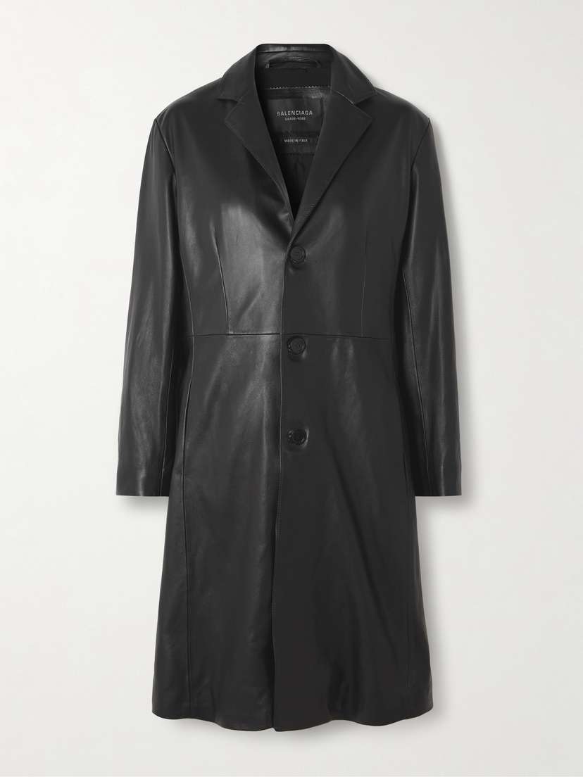 Balenciaga Paneled Leather Coat