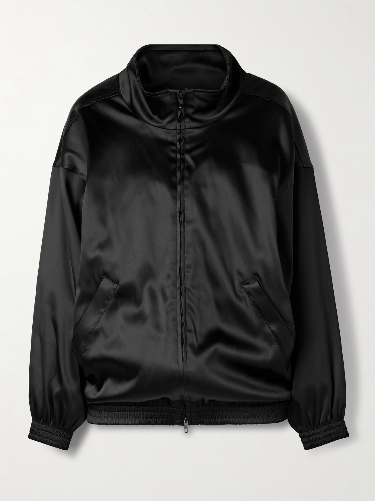 Balenciaga Satin Track Jacket In Brown