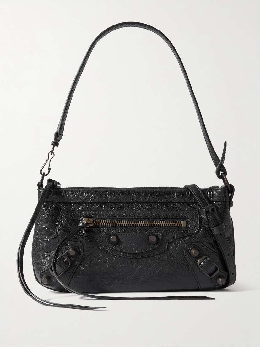 Balenciaga Le City Embellished Textured-leather Shoulder Bag