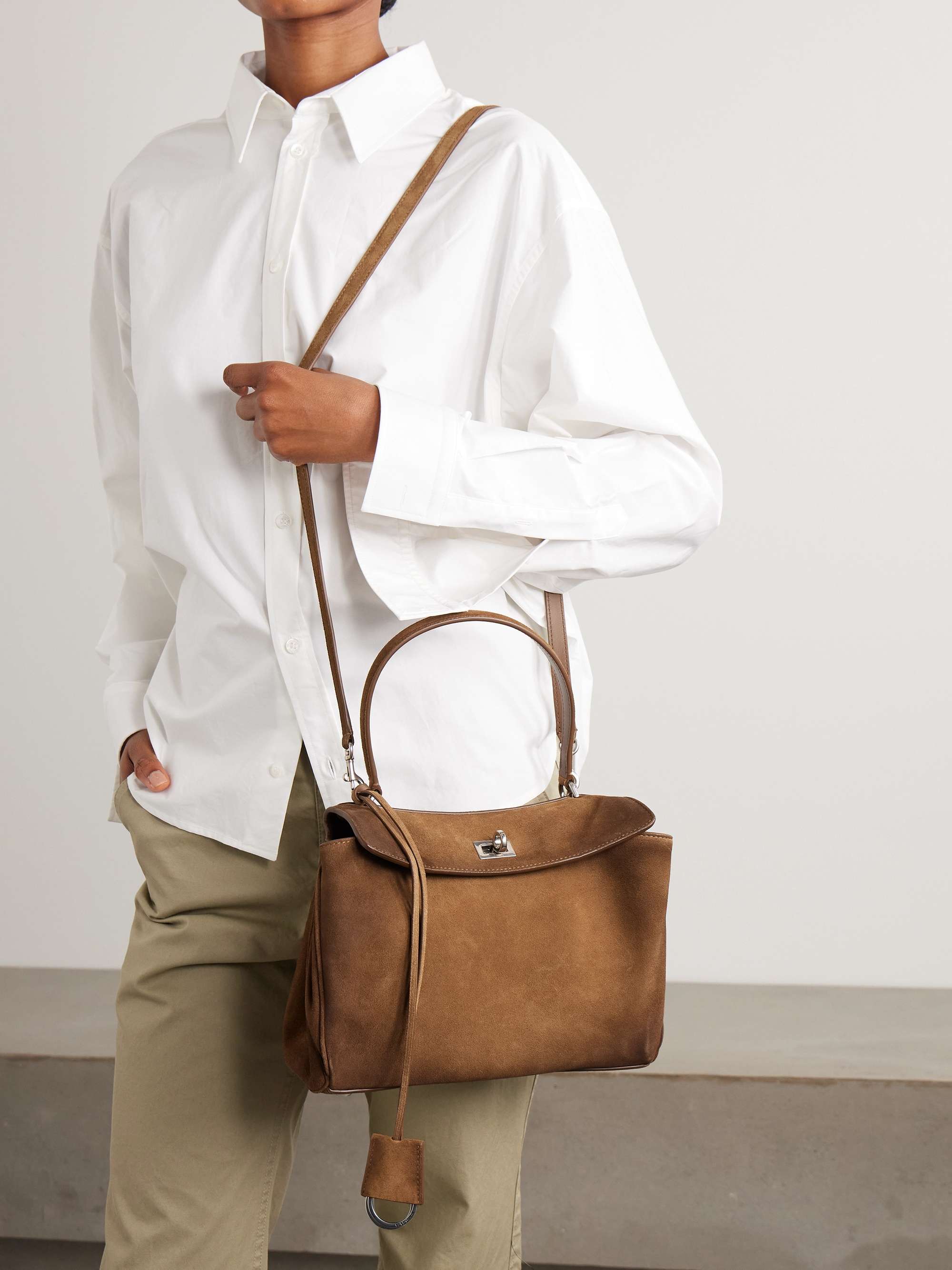 BALENCIAGA Rodeo small suede tote | NET-A-PORTER