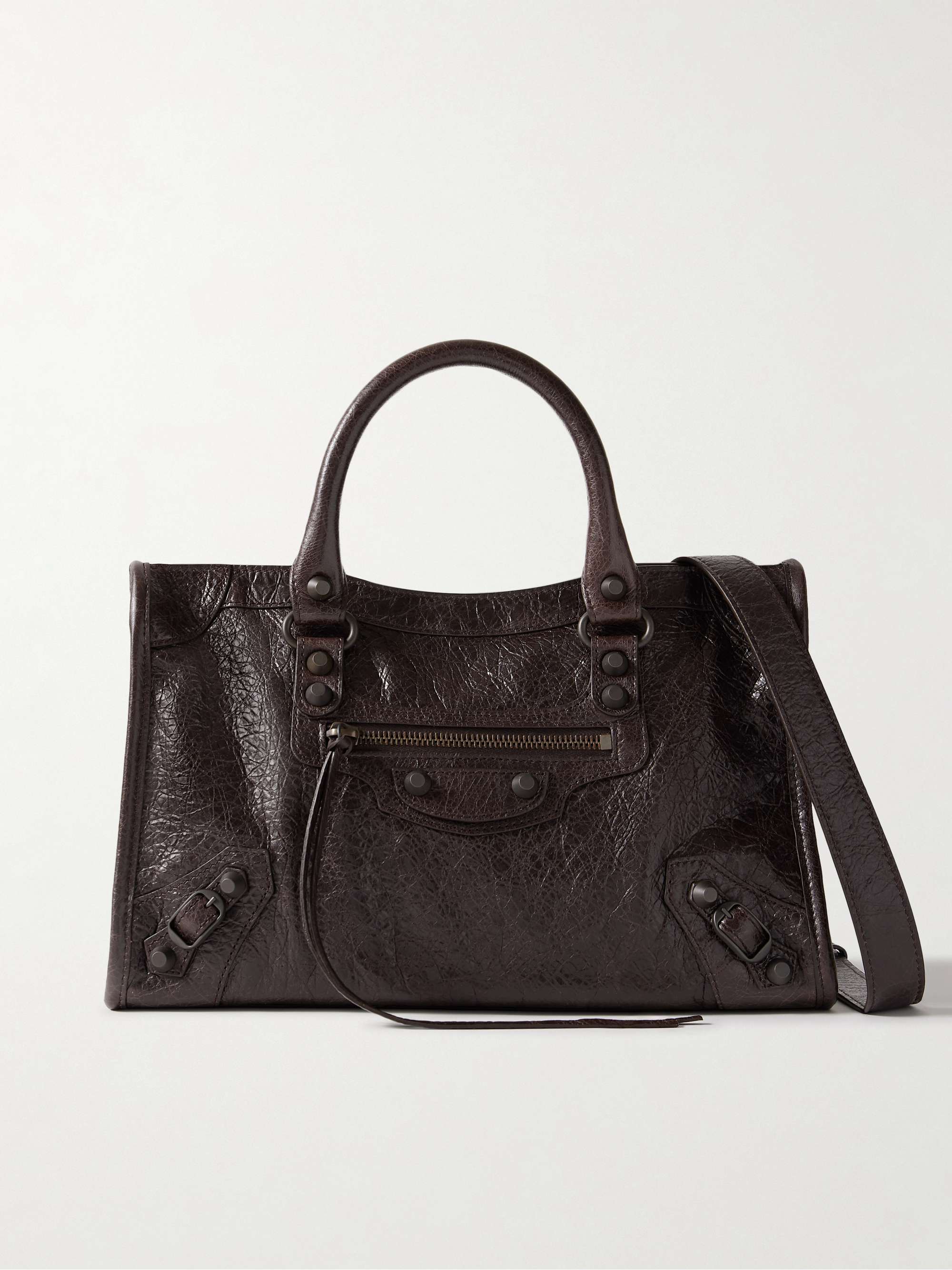 BALENCIAGA Le City small embellished textured-leather tote