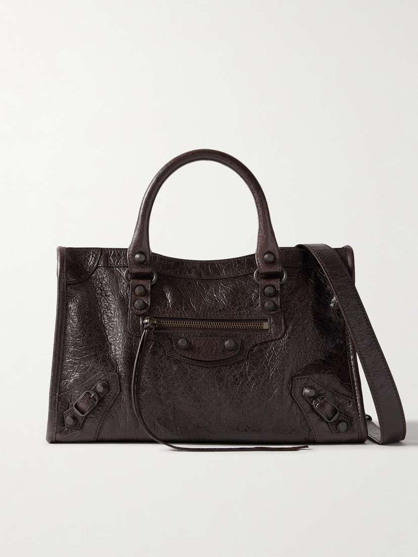 Balenciaga Le City Small Embellished Textured-leather Tote