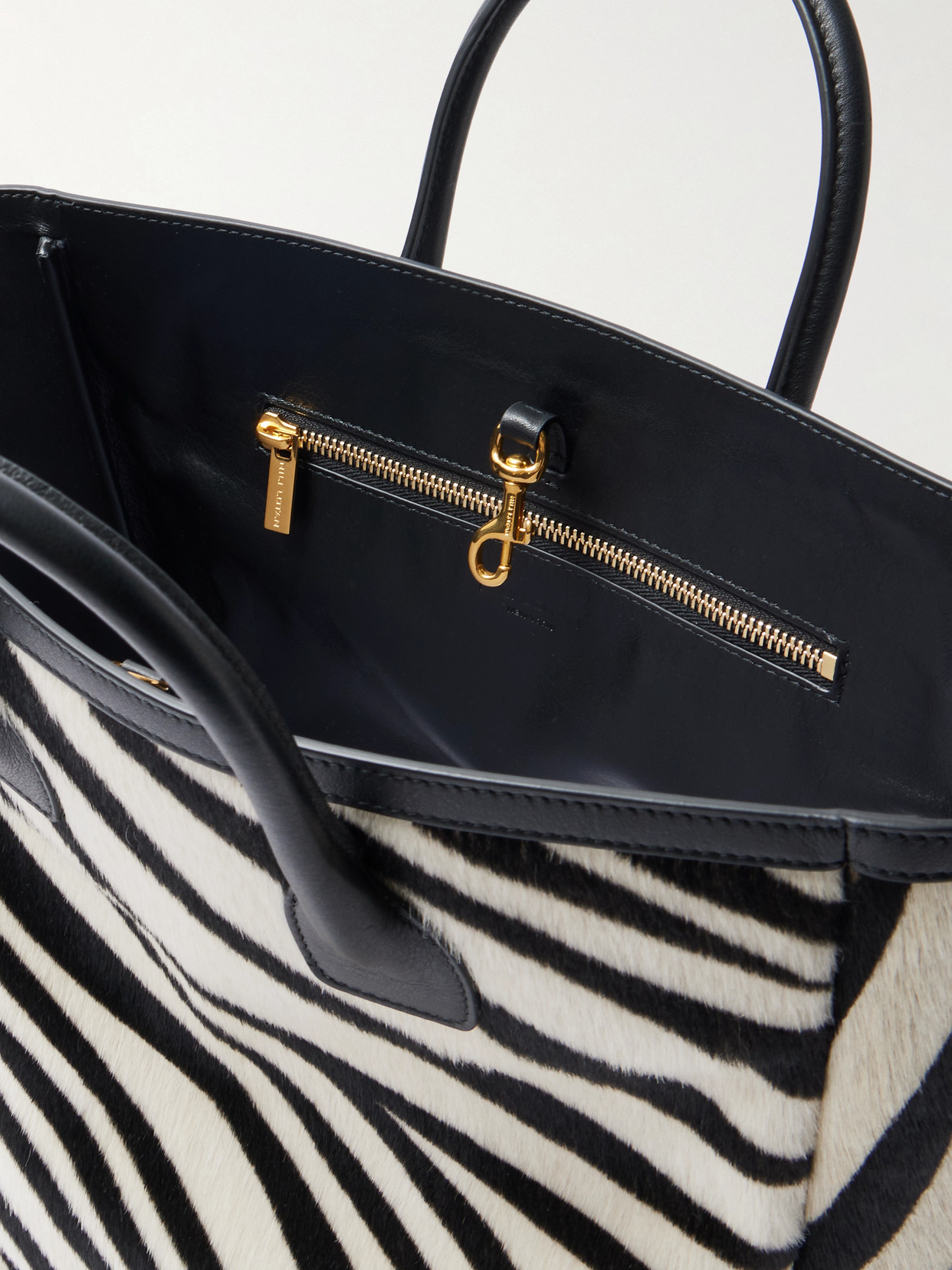 Freddie Leather-Trimmed Zebra-Print Calf Hair Tote