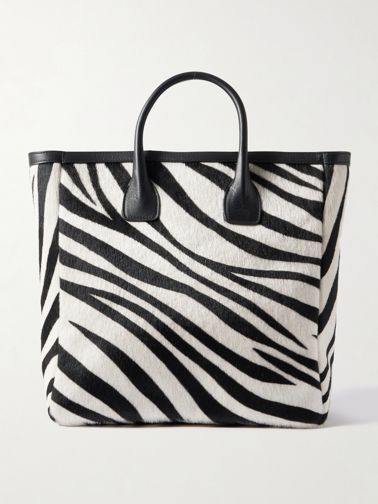 Nili Lotan Freddie Leather-trimmed Zebra-print Calf Hair Tote In Animal Print