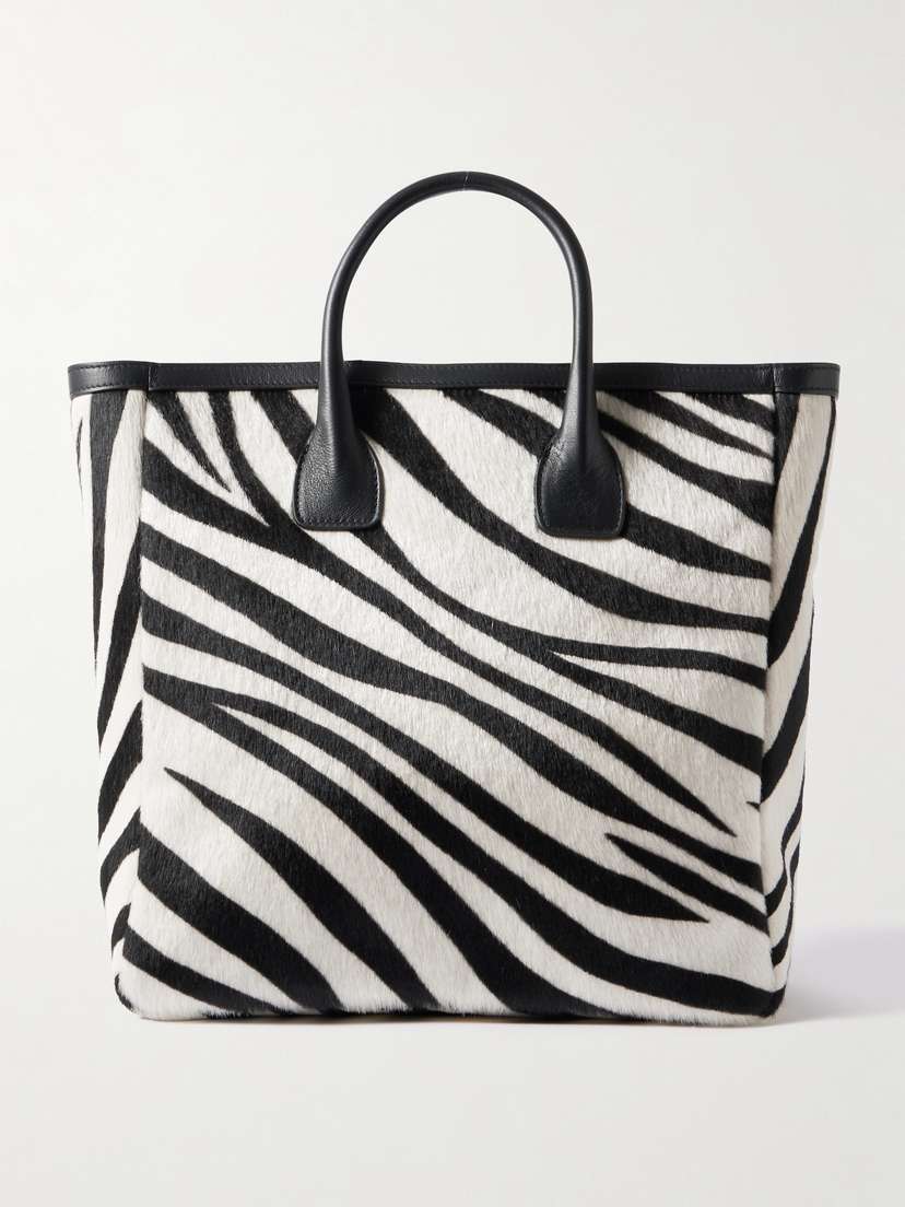 Nili Lotan Freddie Leather-trimmed Zebra-print Calf Hair Tote