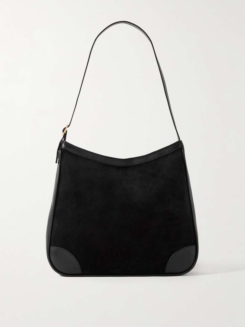 Nili Lotan Abbey Leather-trimmed Suede Shoulder Bag