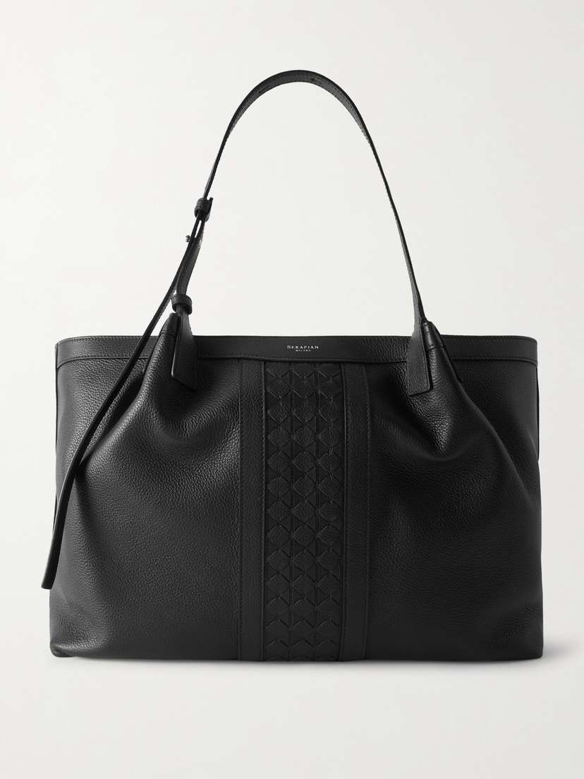 Serapian Secret Textured-leather Tote