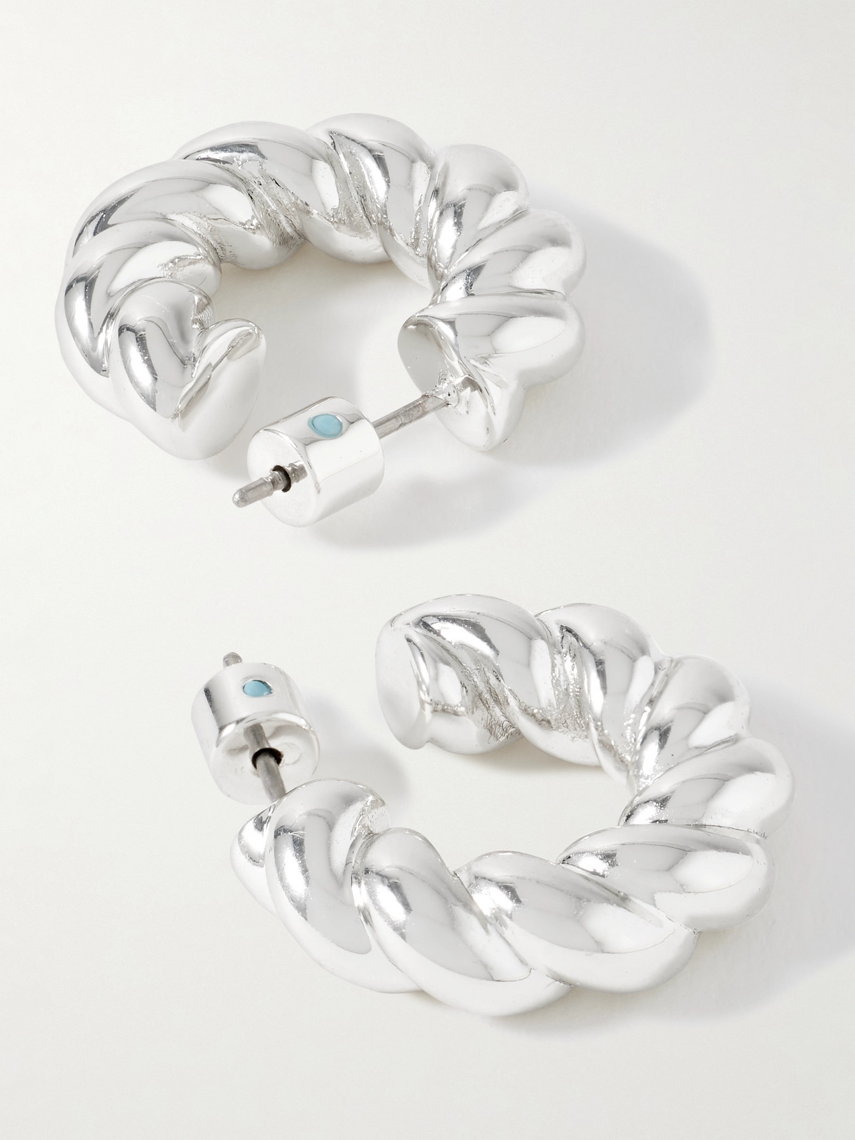 Roxanne Assoulin The Rope Chain Silver-tone Hoop Earrings In Metallic