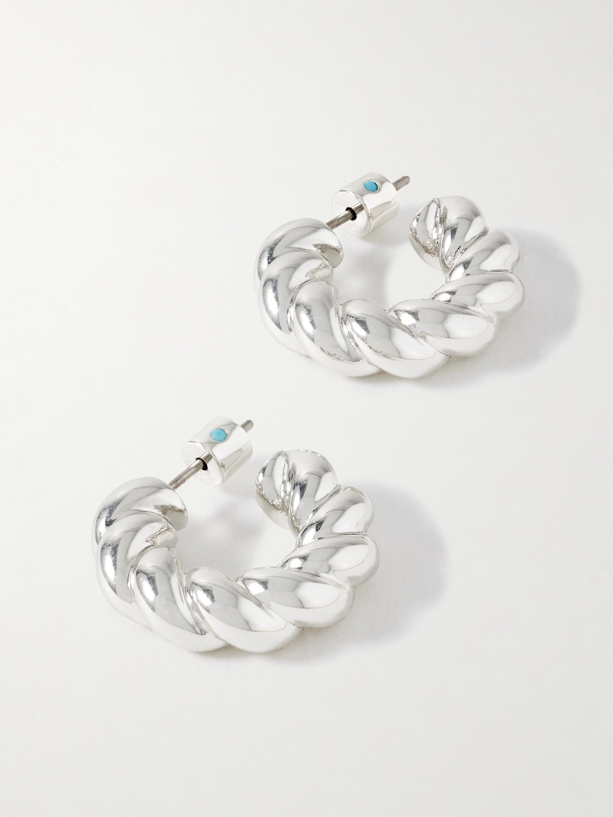 Roxanne Assoulin The Rope Chain Silver-tone Hoop Earrings In Metallic