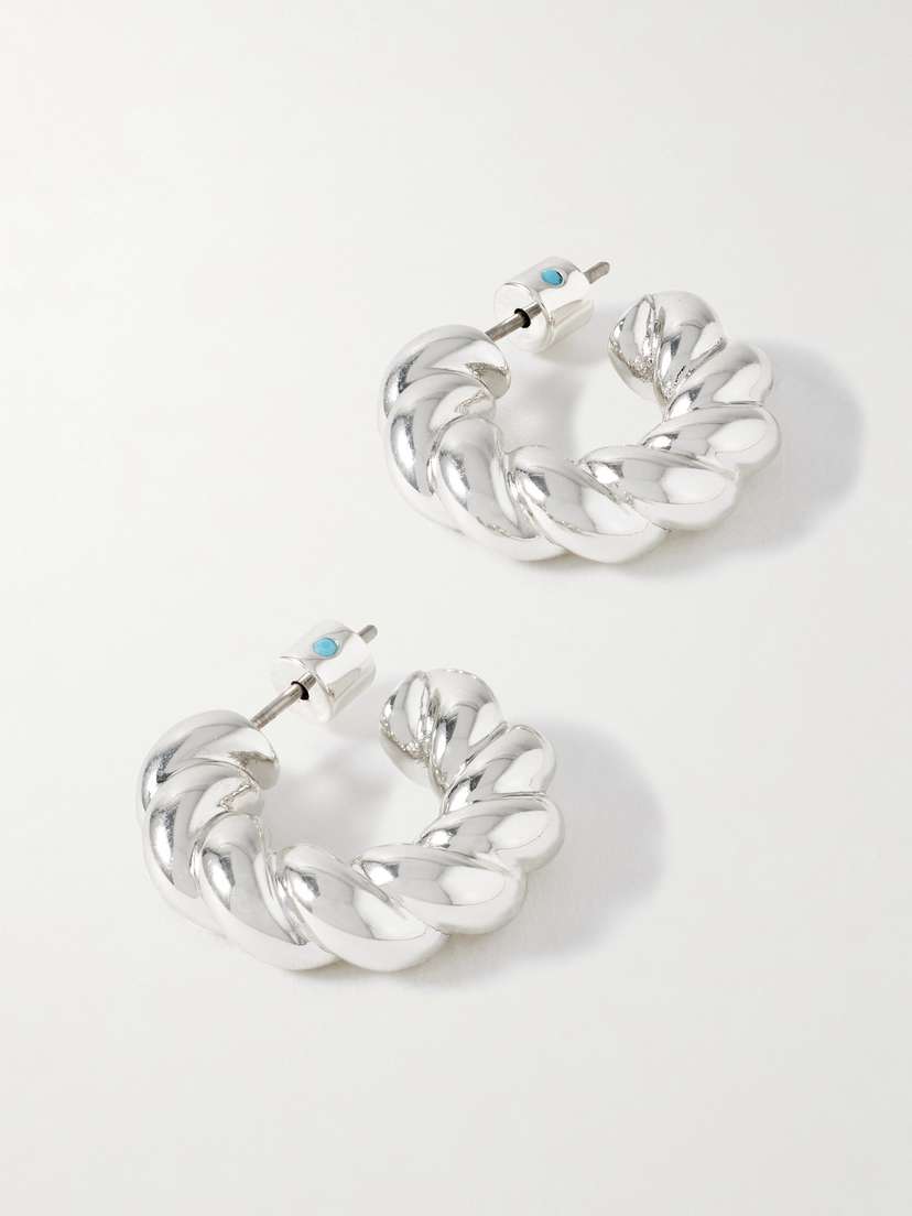 Roxanne Assoulin The Rope Chain Silver-tone Hoop Earrings