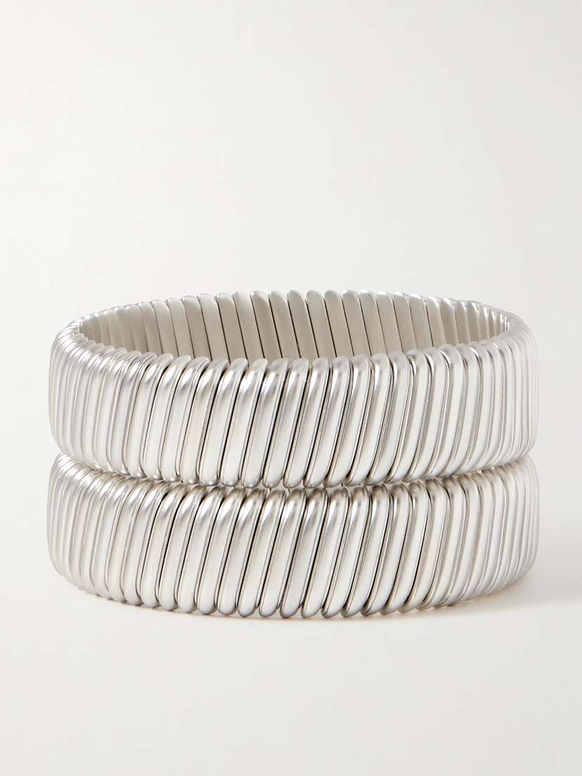 Roxanne Assoulin Rolling Set Of Two Silver-tone Bracelets