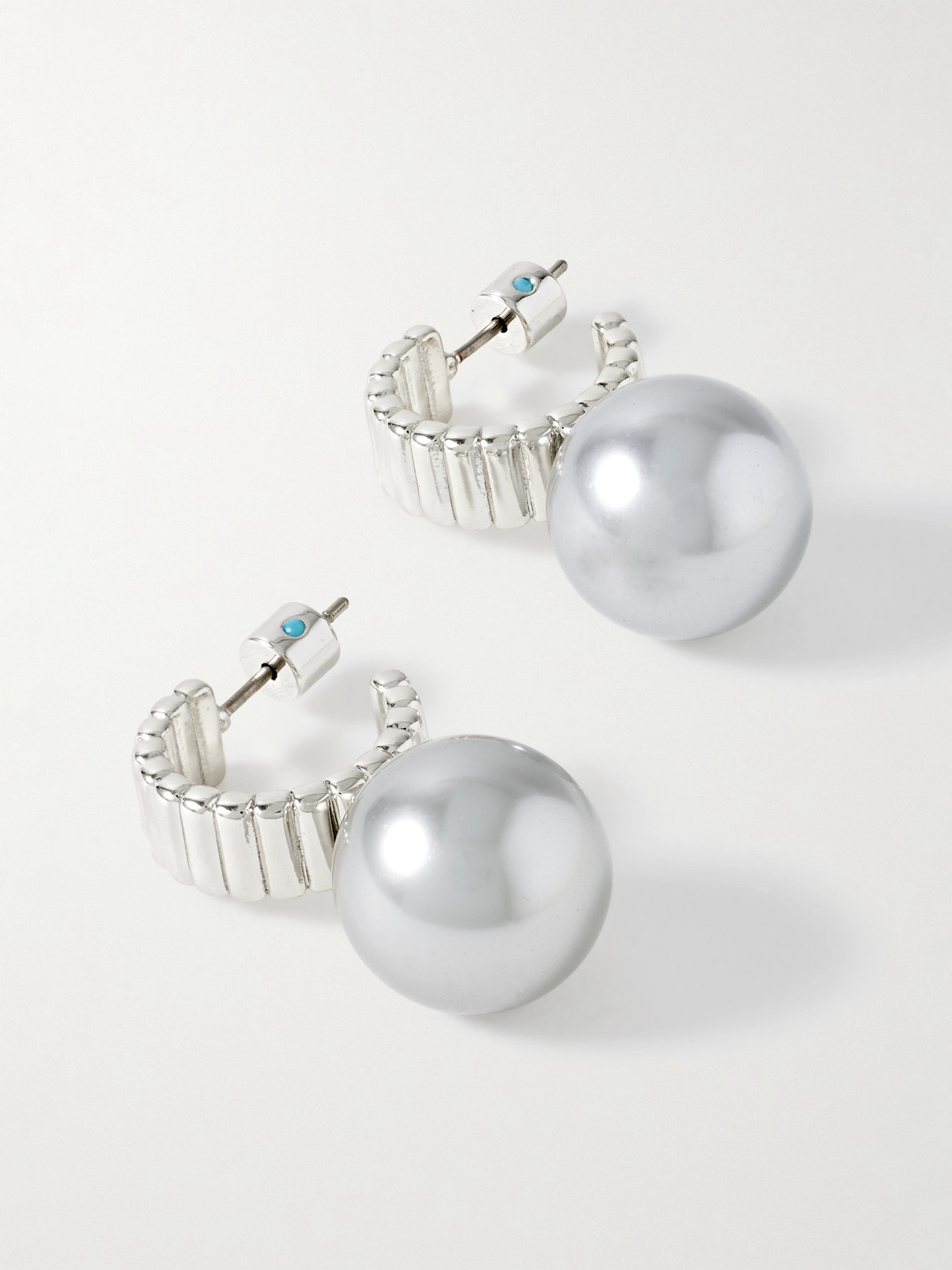 Roxanne Assoulin The Swan Silver-tone Faux Pearl Earrings In White