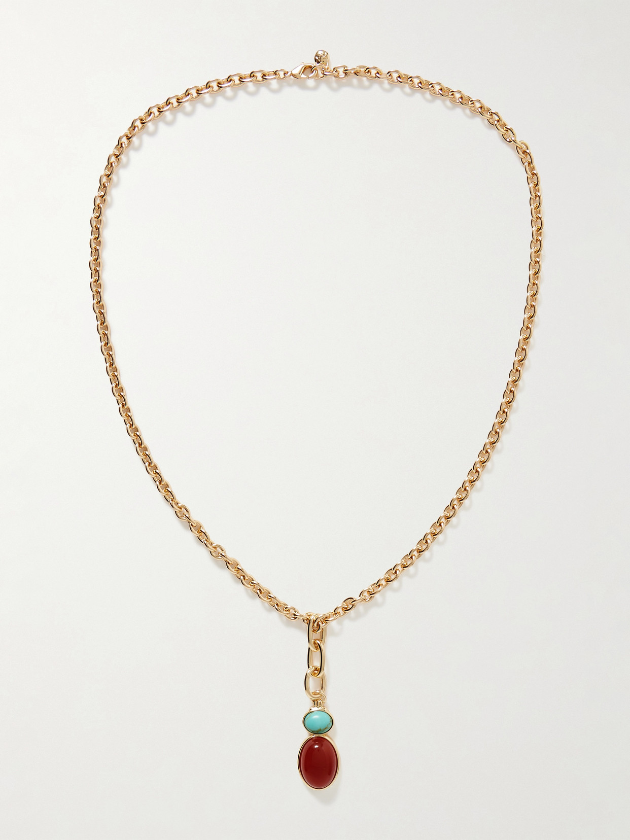 Roxanne Assoulin Gold-tone, Carnelian And Turquoise Necklace