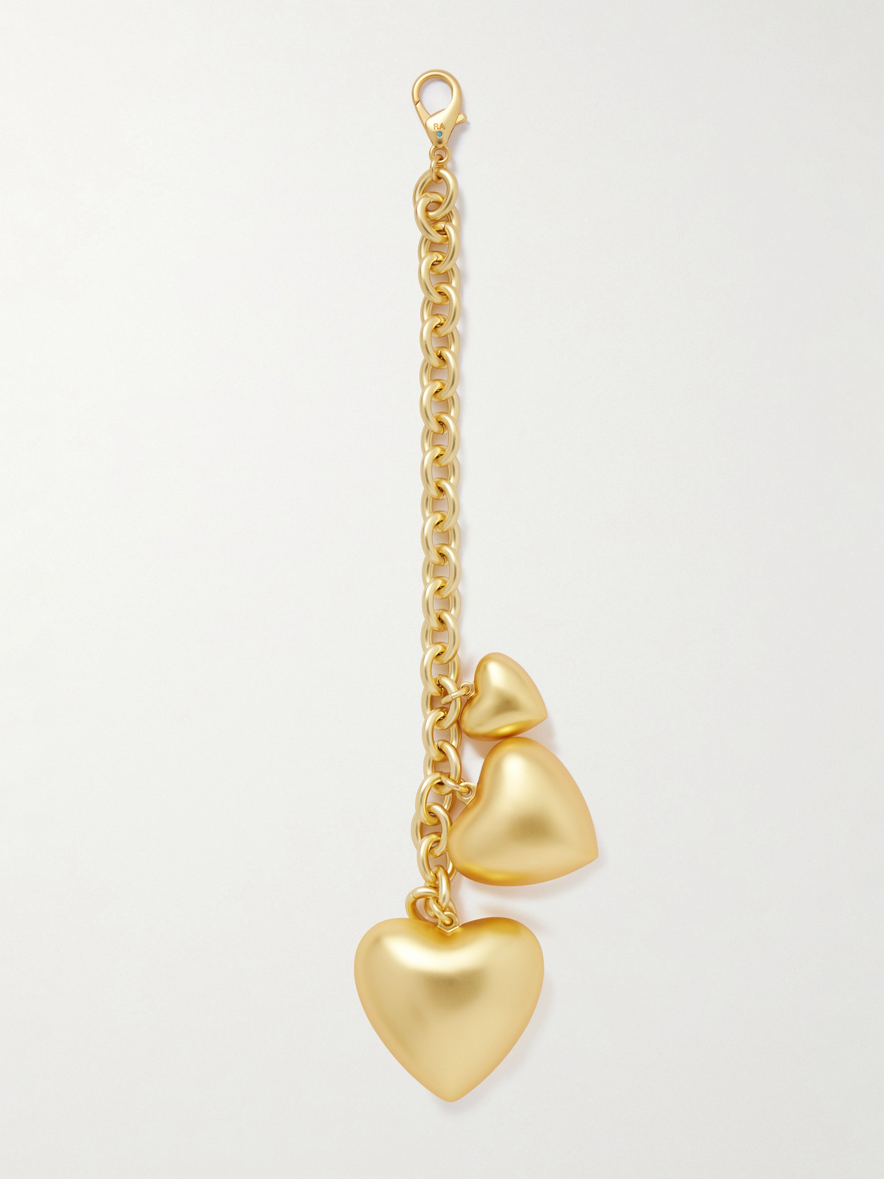 Roxanne Assoulin The Puffy Heart Gold-tone Bag Charm In Brown