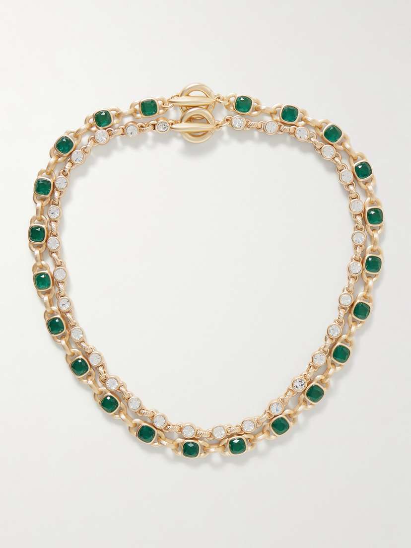 Roxanne Assoulin The Jeweled Link Set Of Two Gold-tone Crystal Necklaces