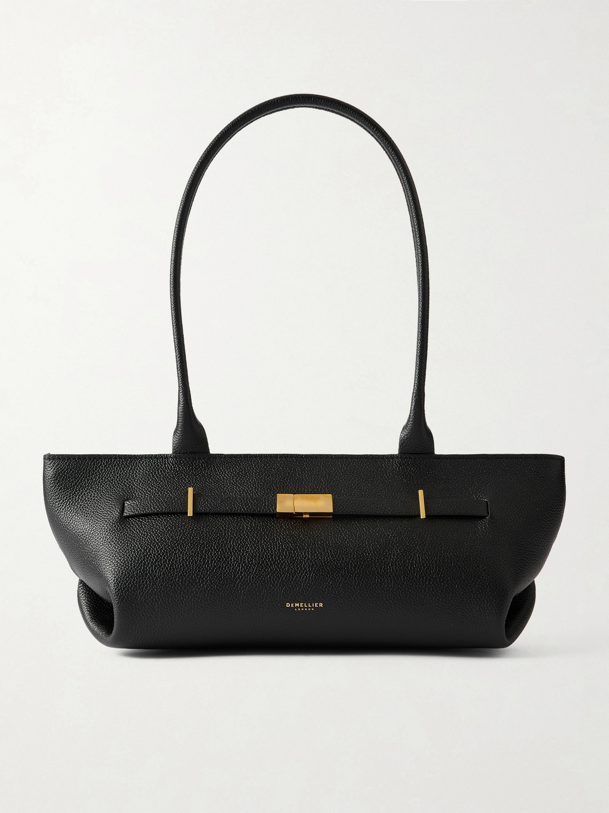 Demellier New York Textured-leather Shoulder Bag In Black