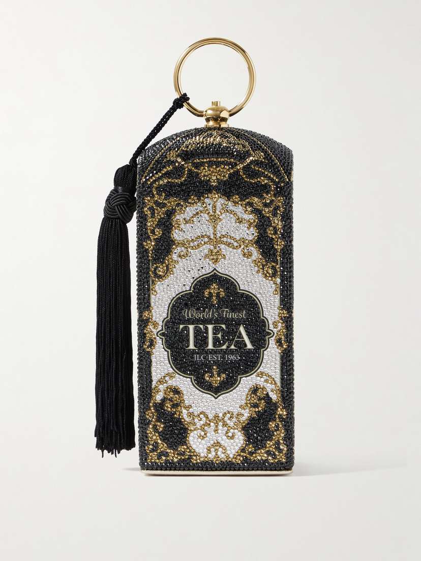 Judith Leiber Couture Tea Crystal-embellished Gold-tone Clutch