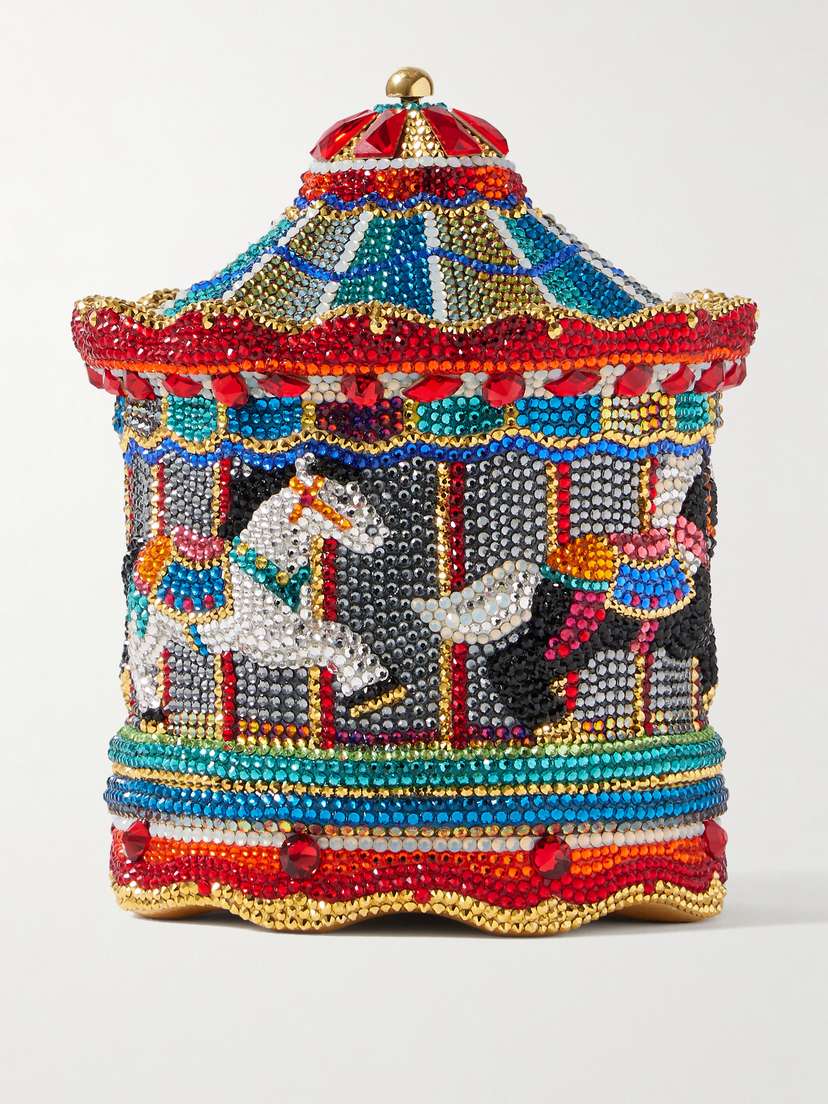 Judith Leiber Couture Jane's Carousel Crystal-embellished Gold-tone Clutch
