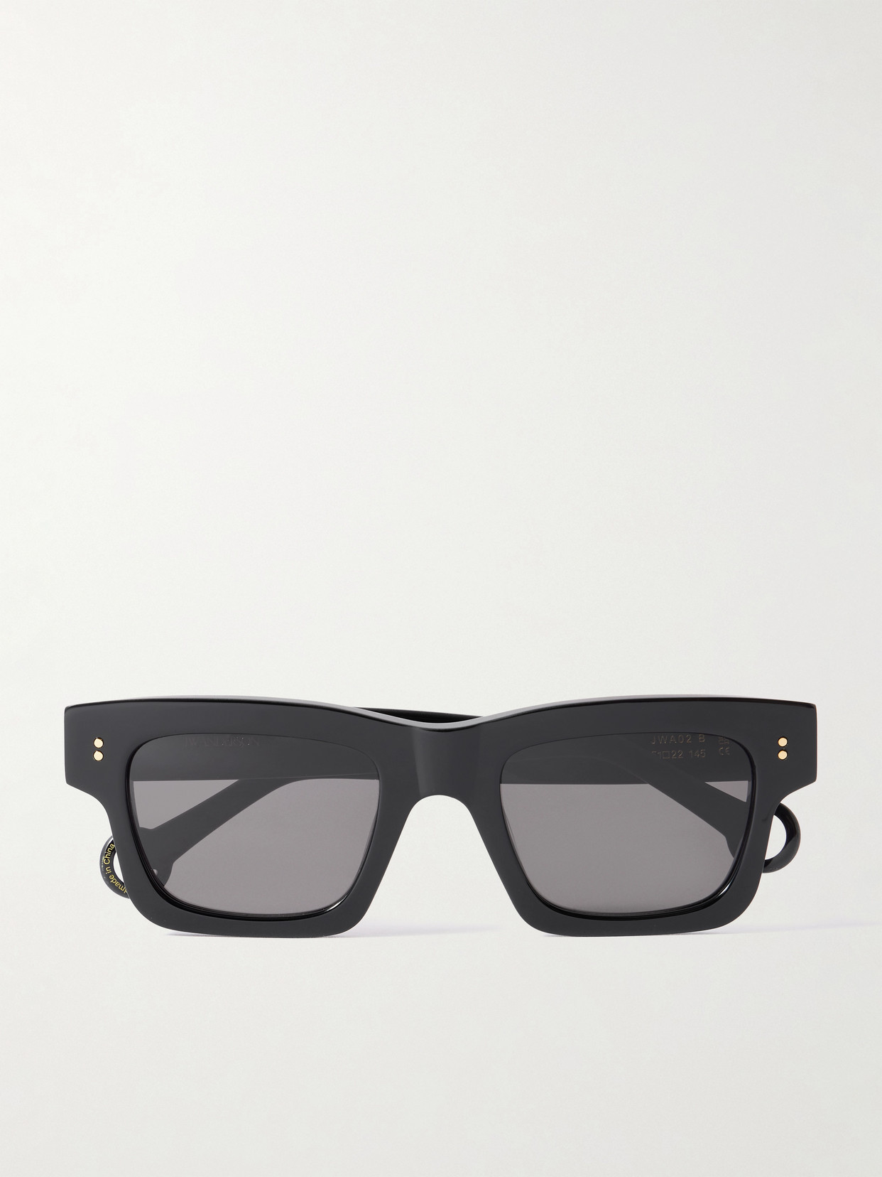 Jw Anderson Rectangular-frame Acetate Sunglasses In Black