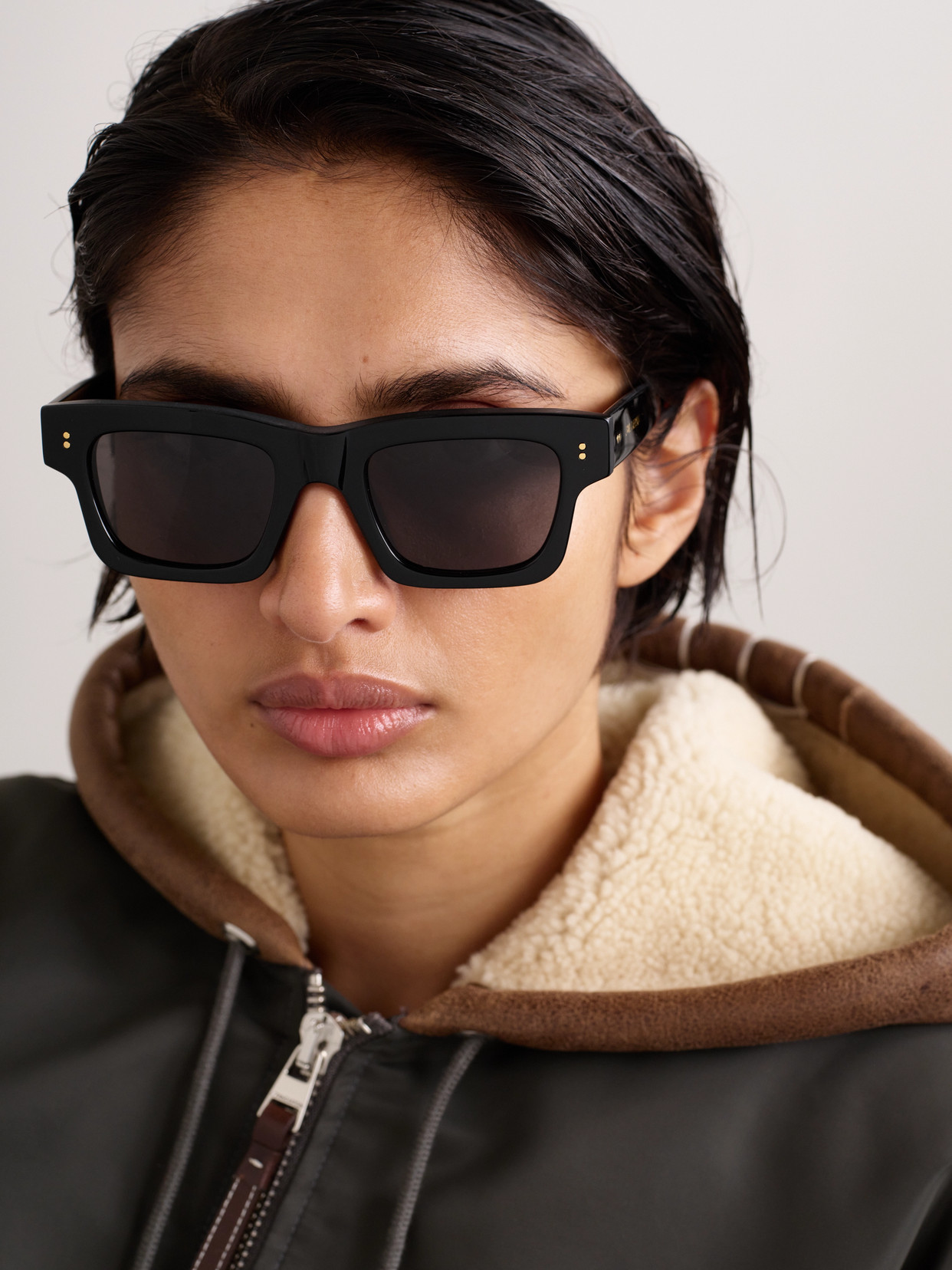 Jw Anderson Rectangular-frame Acetate Sunglasses In Animal Print