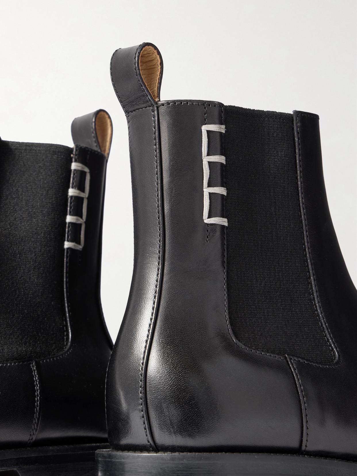 Jw Anderson Loafer Whipstitched Leather Chelsea Boots In Black