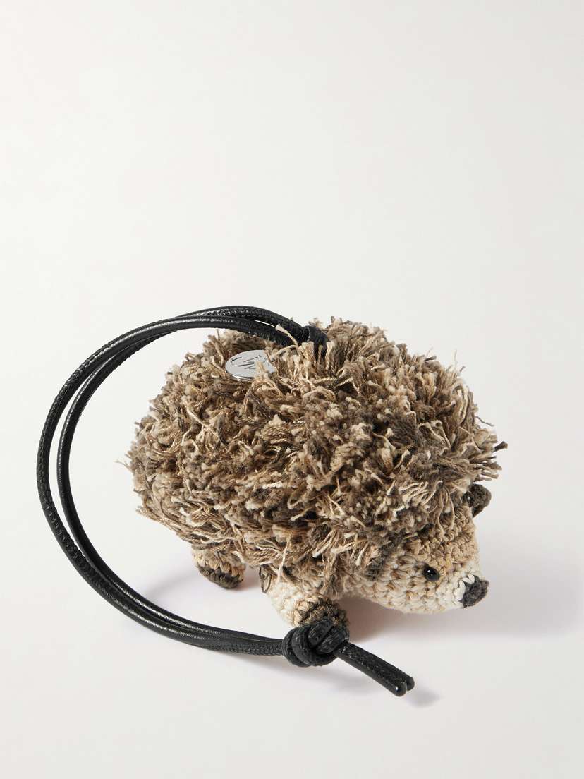 JW Anderson Hedgehog Crocheted Cotton And Leather Bag Charm