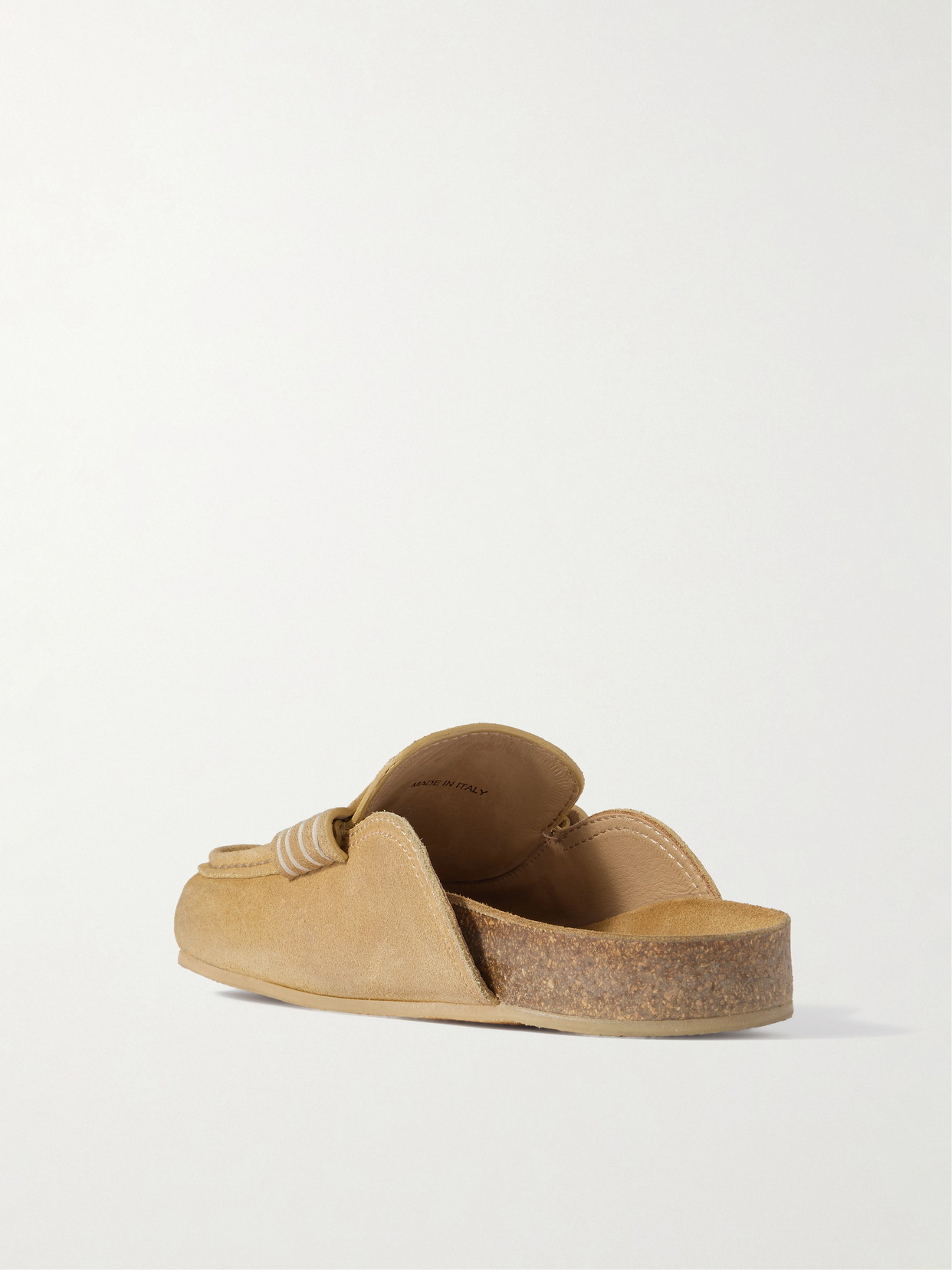 Jw Anderson Stitch Suede Mules In Brown