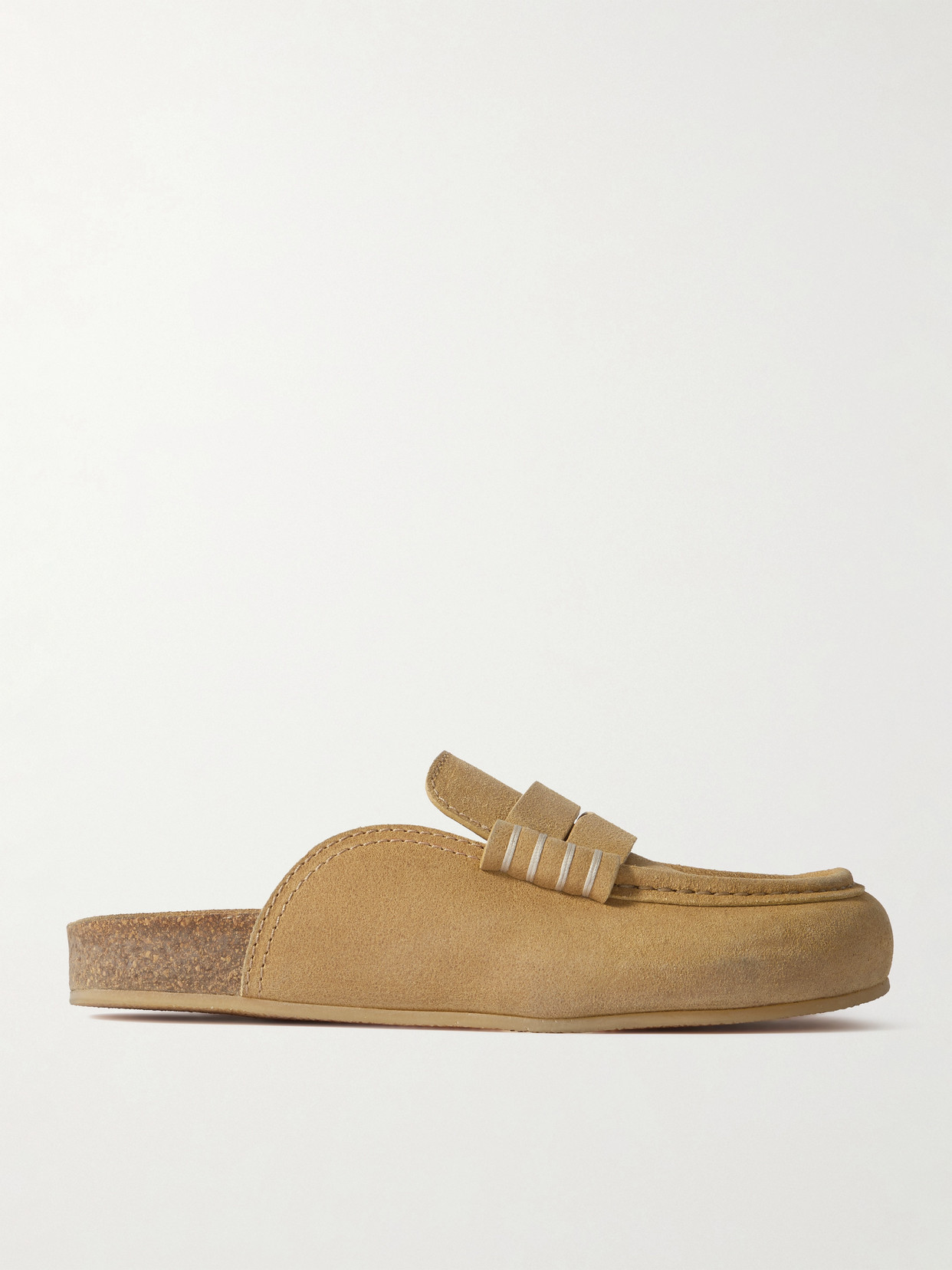 Jw Anderson Stitch Suede Mules In Brown