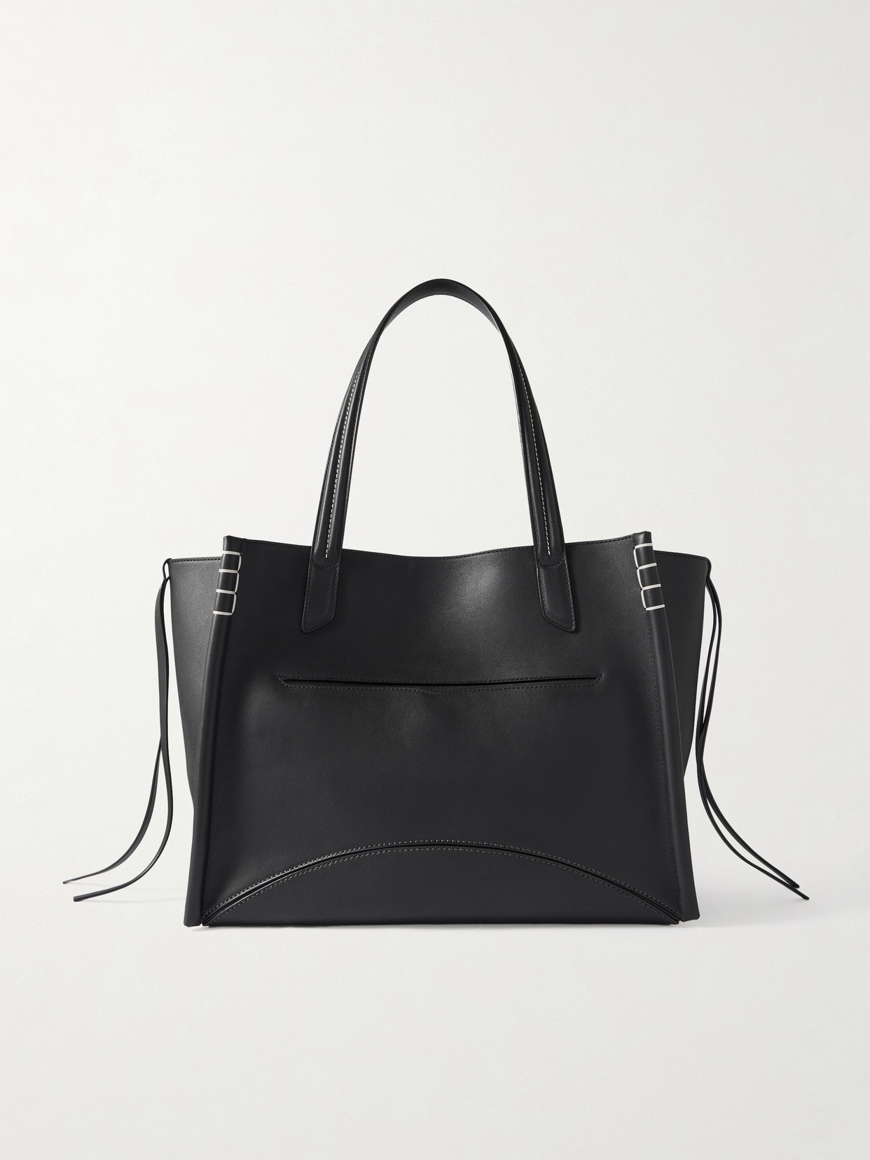 Jw Anderson Loafer Cabas Tasseled Leather Shoulder Bag In Black