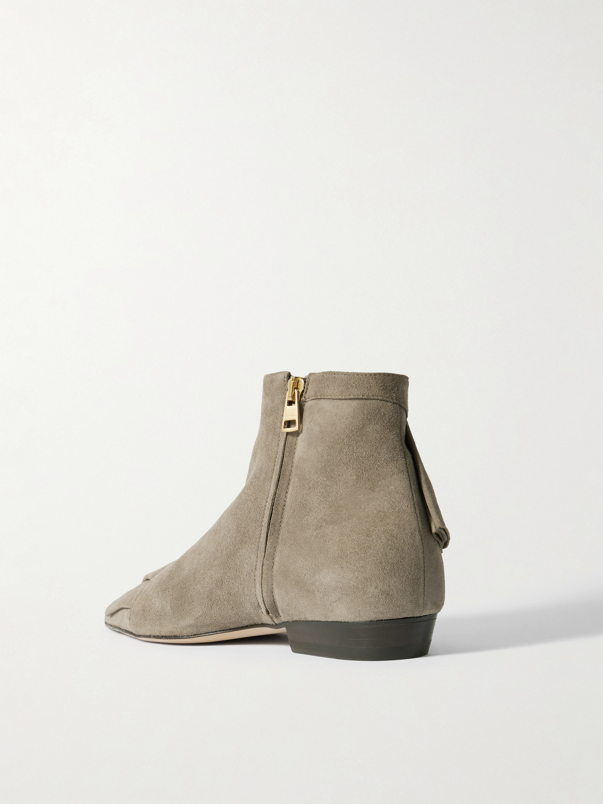 Jw Anderson Ruffled Suede Ankle Boots In Multi