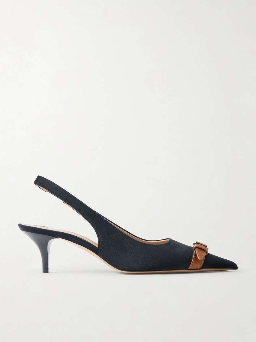 JW Anderson Buckled Leather-trimmed Velvet Slingback Pumps