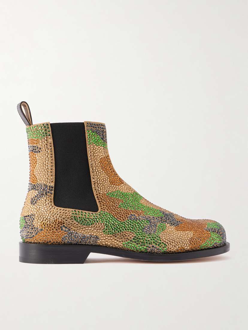 JW Anderson Crystal-embellished Suede Chelsea Boots