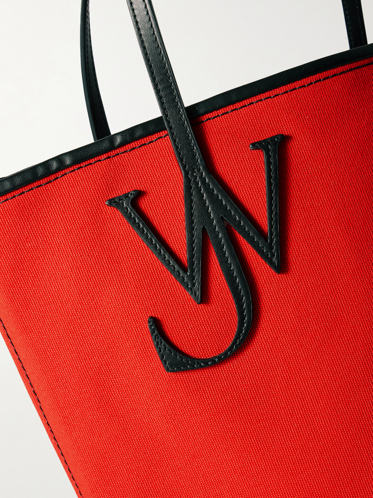 Jw Anderson Anchor Leather-trimmed Canvas Tote In Red
