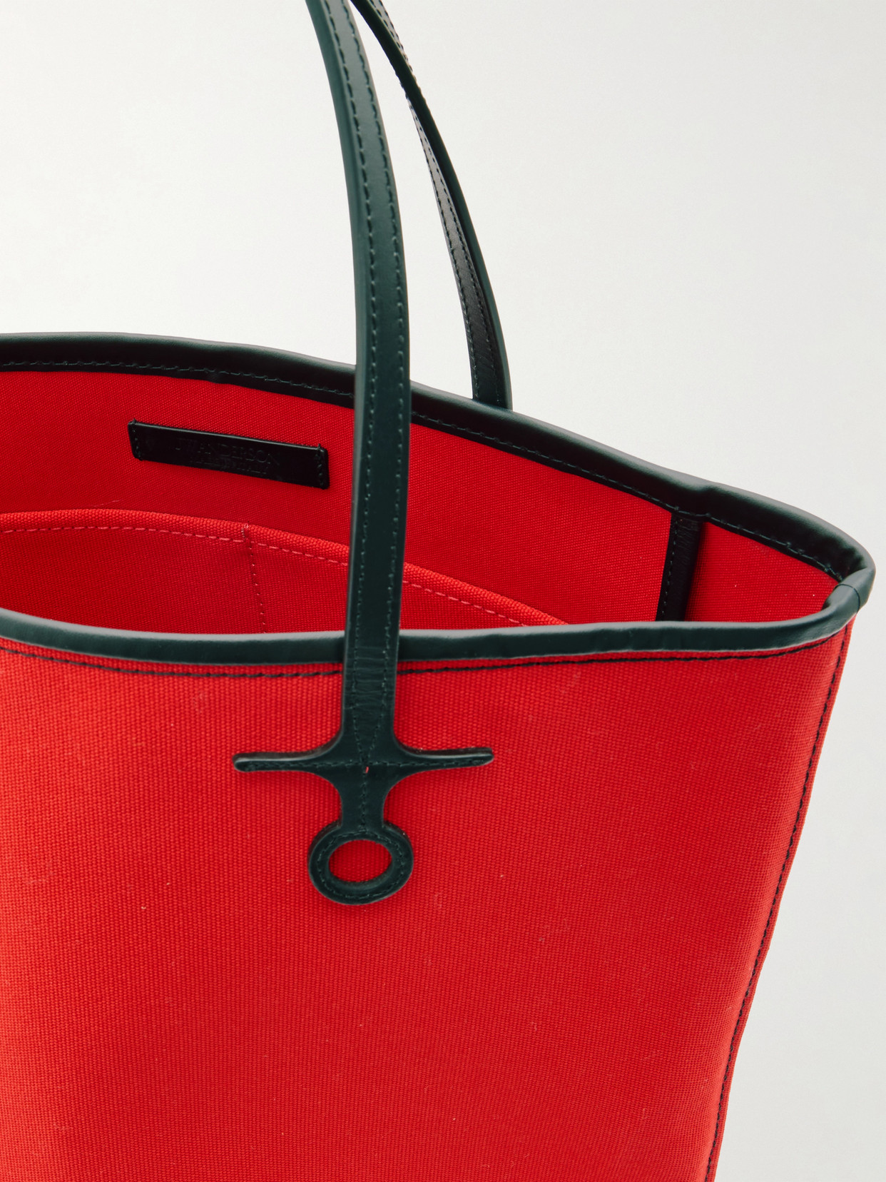 Jw Anderson Anchor Leather-trimmed Canvas Tote In Red