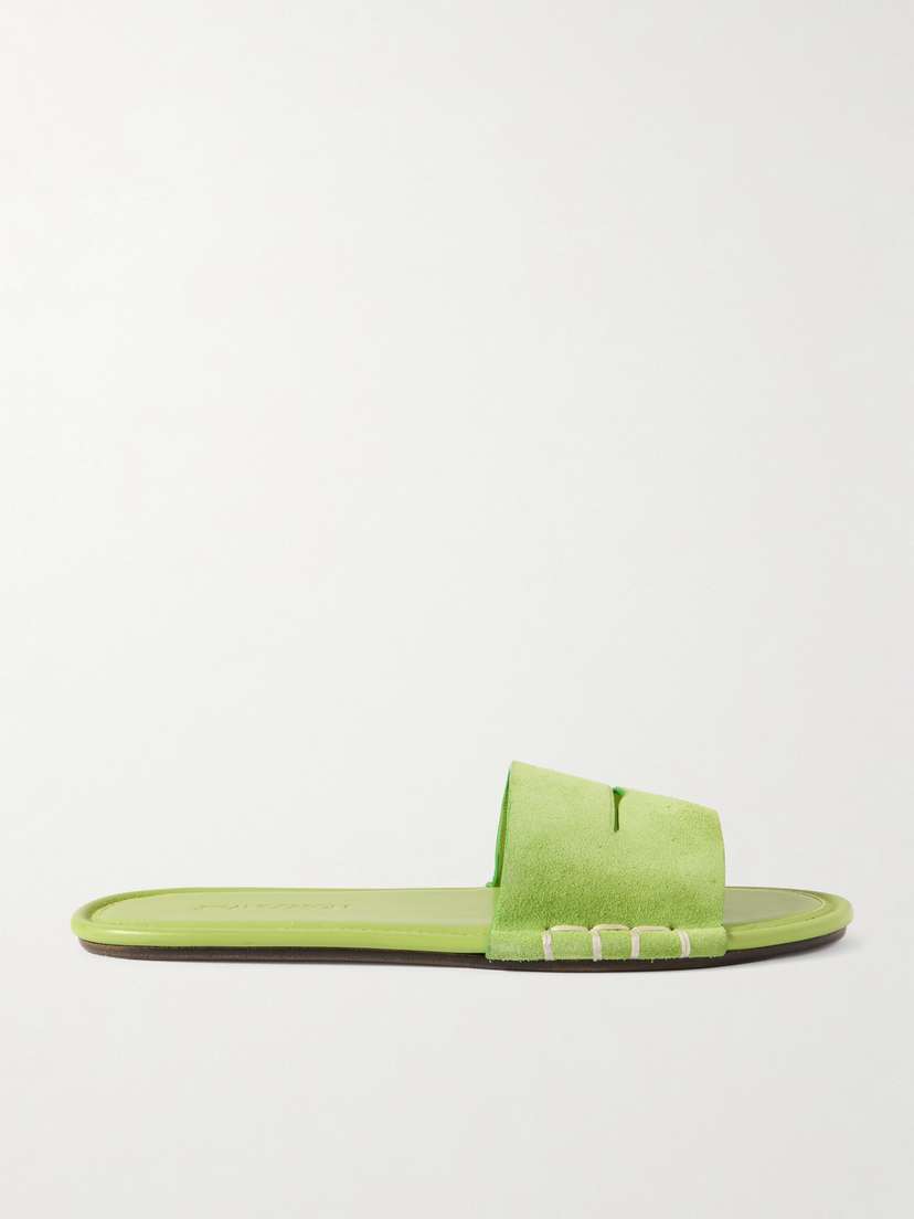 JW Anderson Loafer Whipstitched Suede Slides