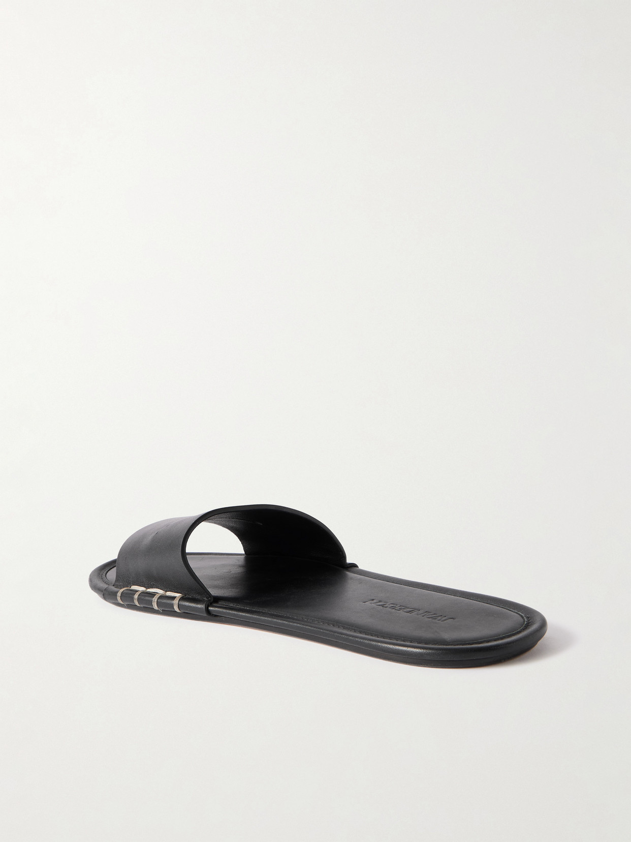 Jw Anderson Loafer Leather Slides In Black