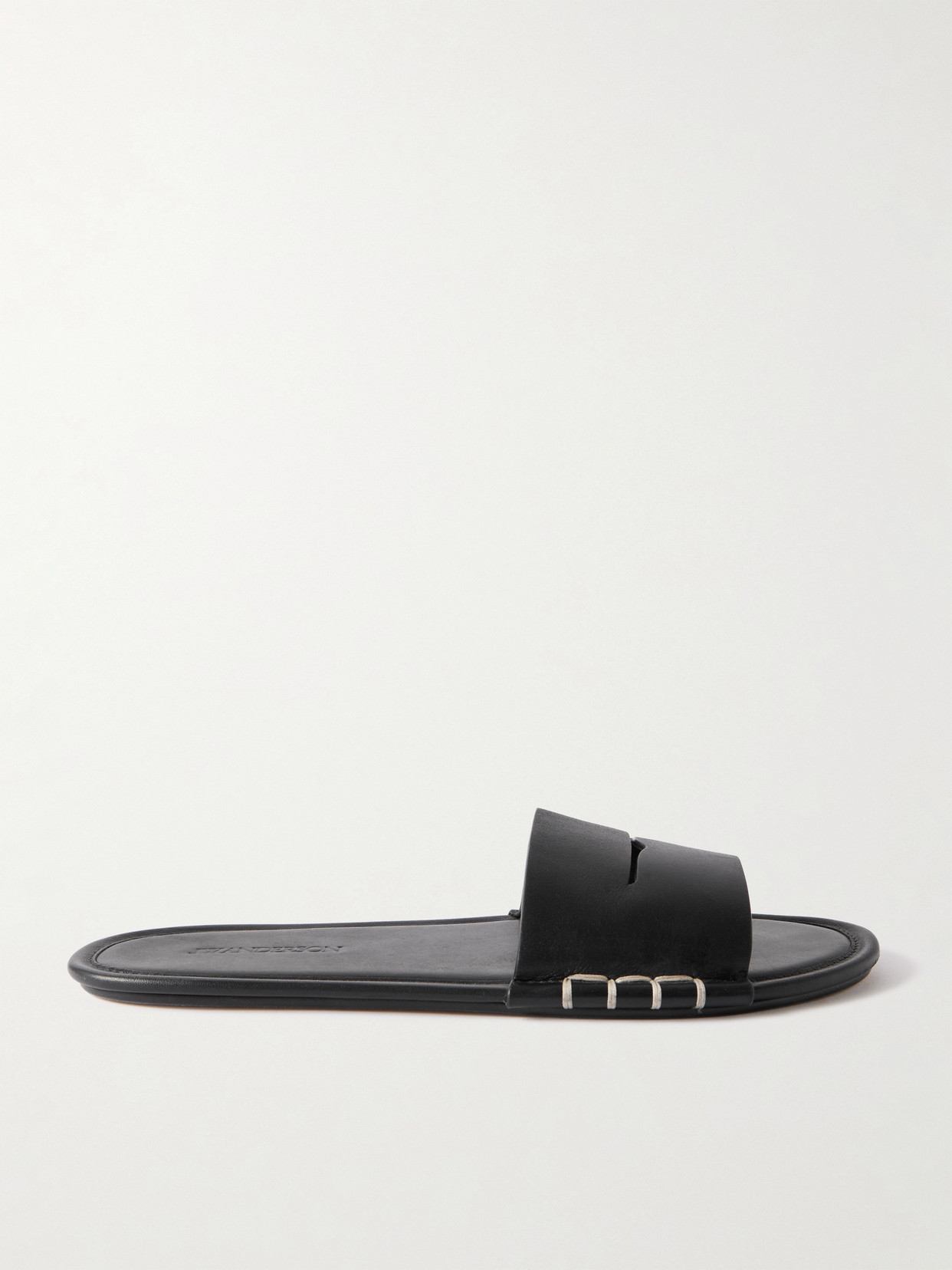 Jw Anderson Loafer Leather Slides In Black