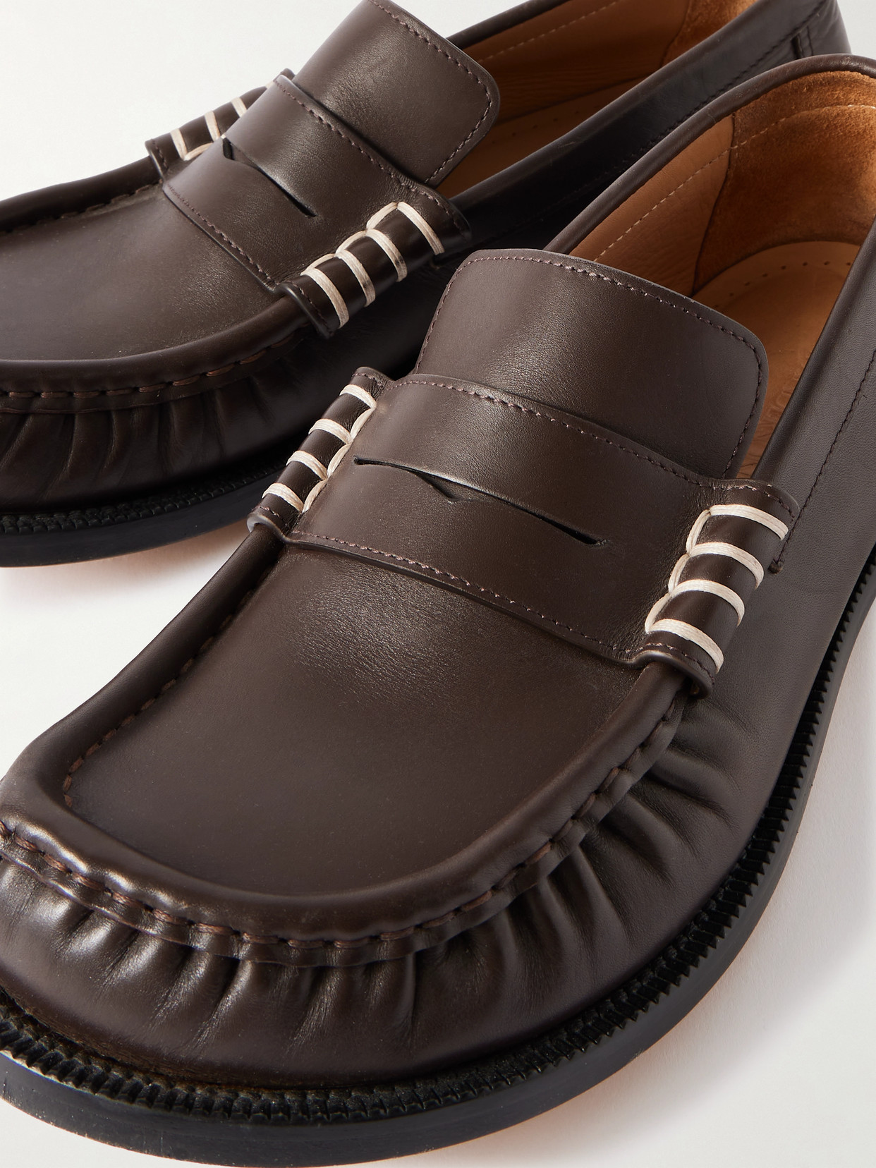 Jw Anderson Leather Loafers In Brown