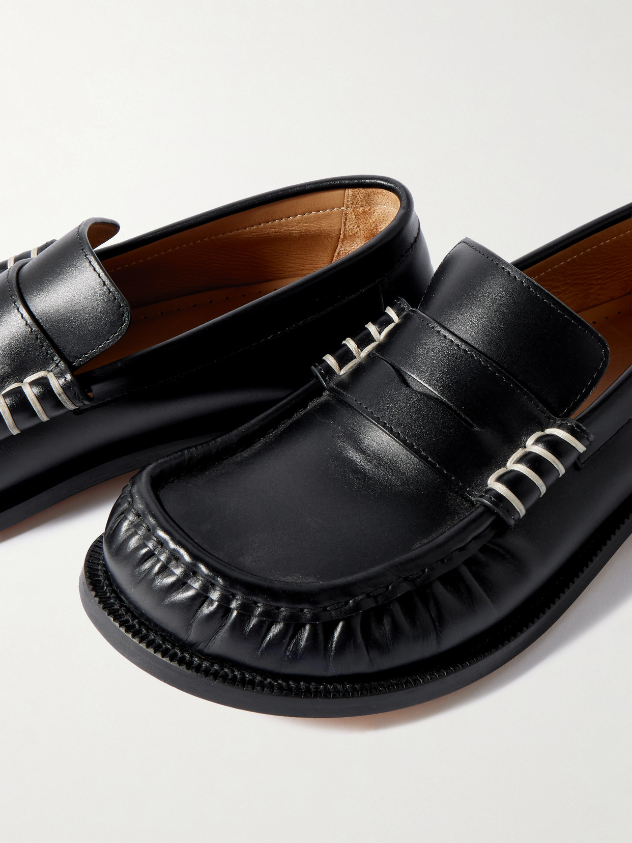 Jw Anderson Leather Loafers In Black