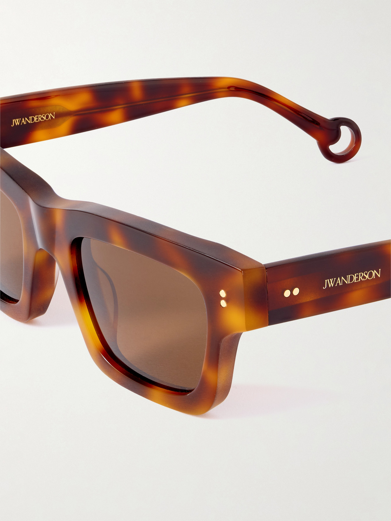 Jw Anderson Rectangular-frame Acetate Sunglasses In Brown