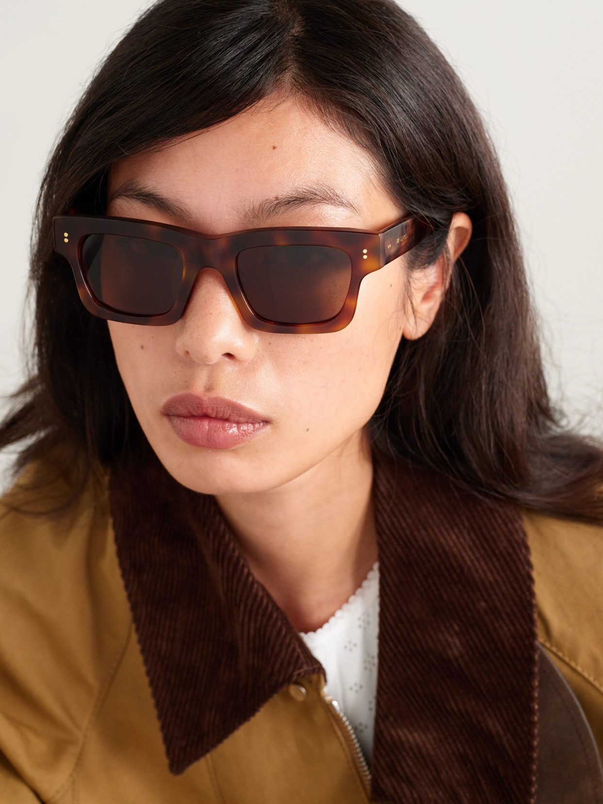 Jw Anderson Rectangular-frame Acetate Sunglasses In Brown