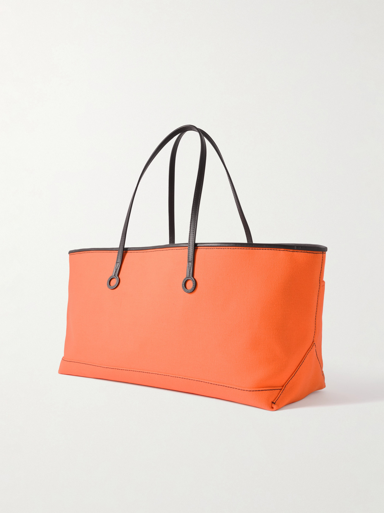 Jw Anderson Anchor Leather-trimmed Canvas Tote In Orange