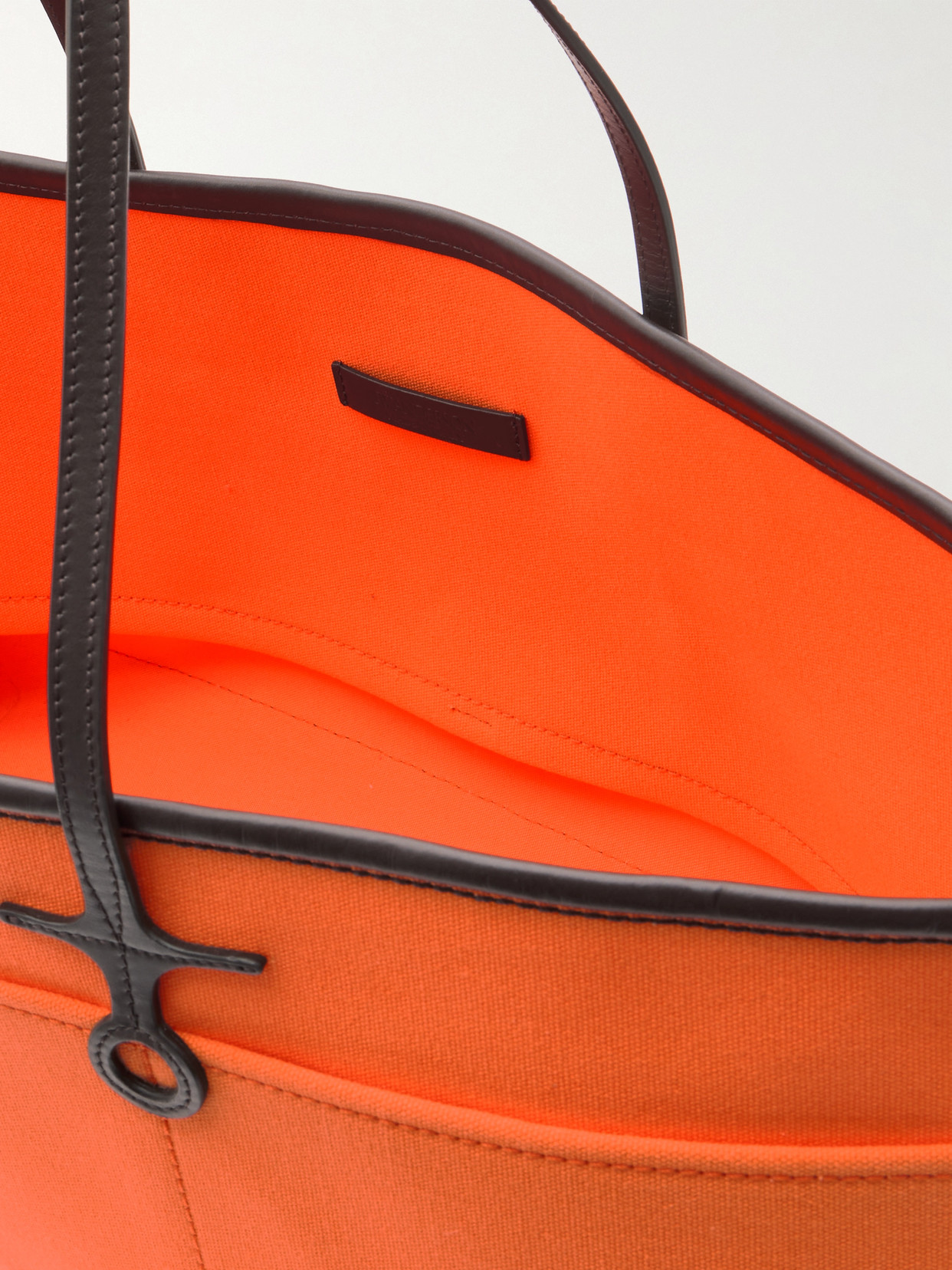 Jw Anderson Anchor Leather-trimmed Canvas Tote In Orange