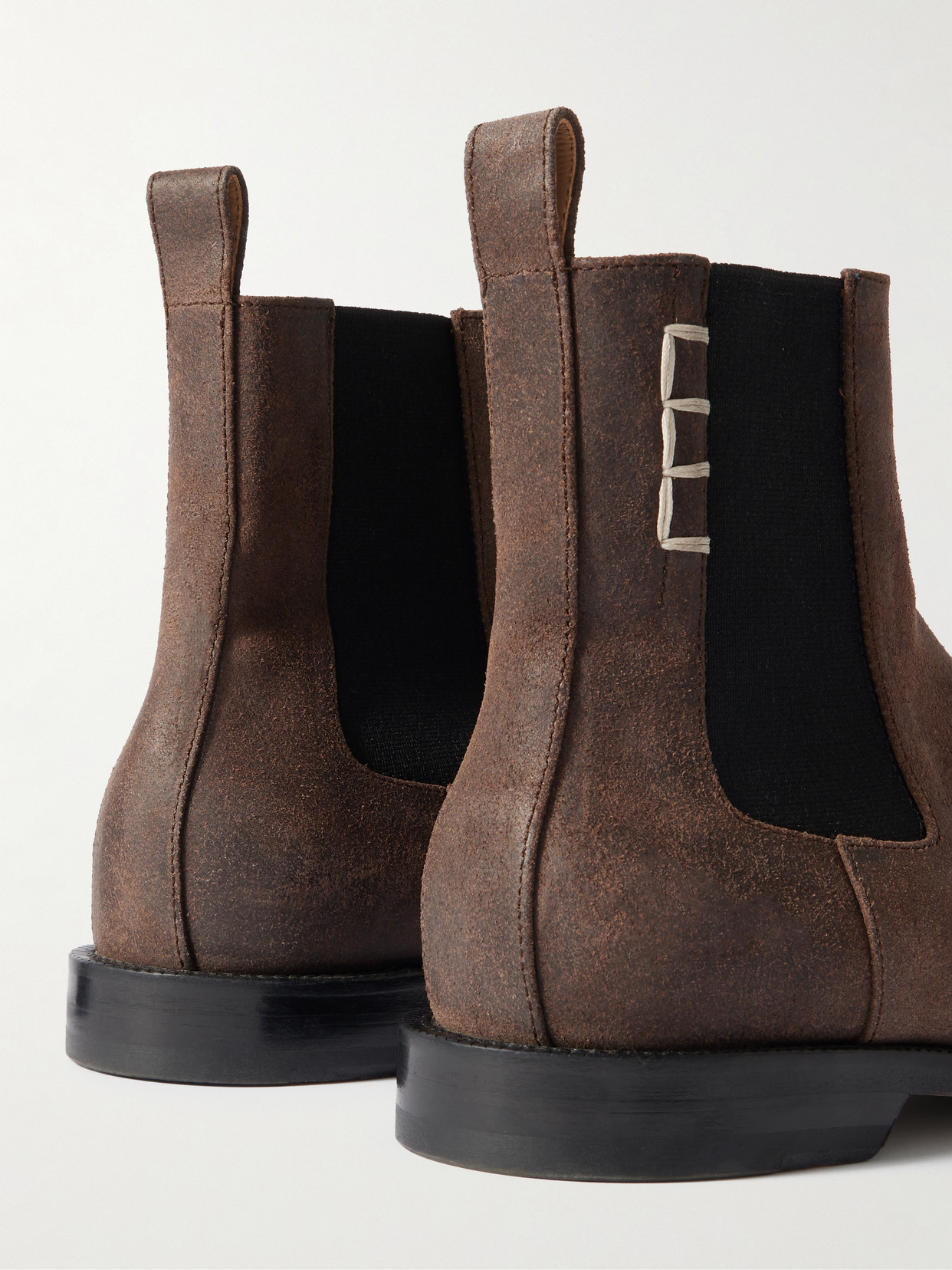Jw Anderson Loafer Whipstitched Brushed-leather Chelsea Boots In Brown