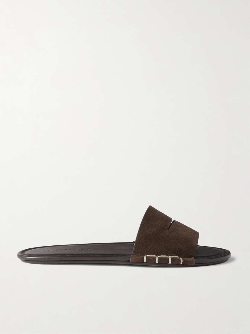 JW Anderson Loafer Whipstitched Suede Slides