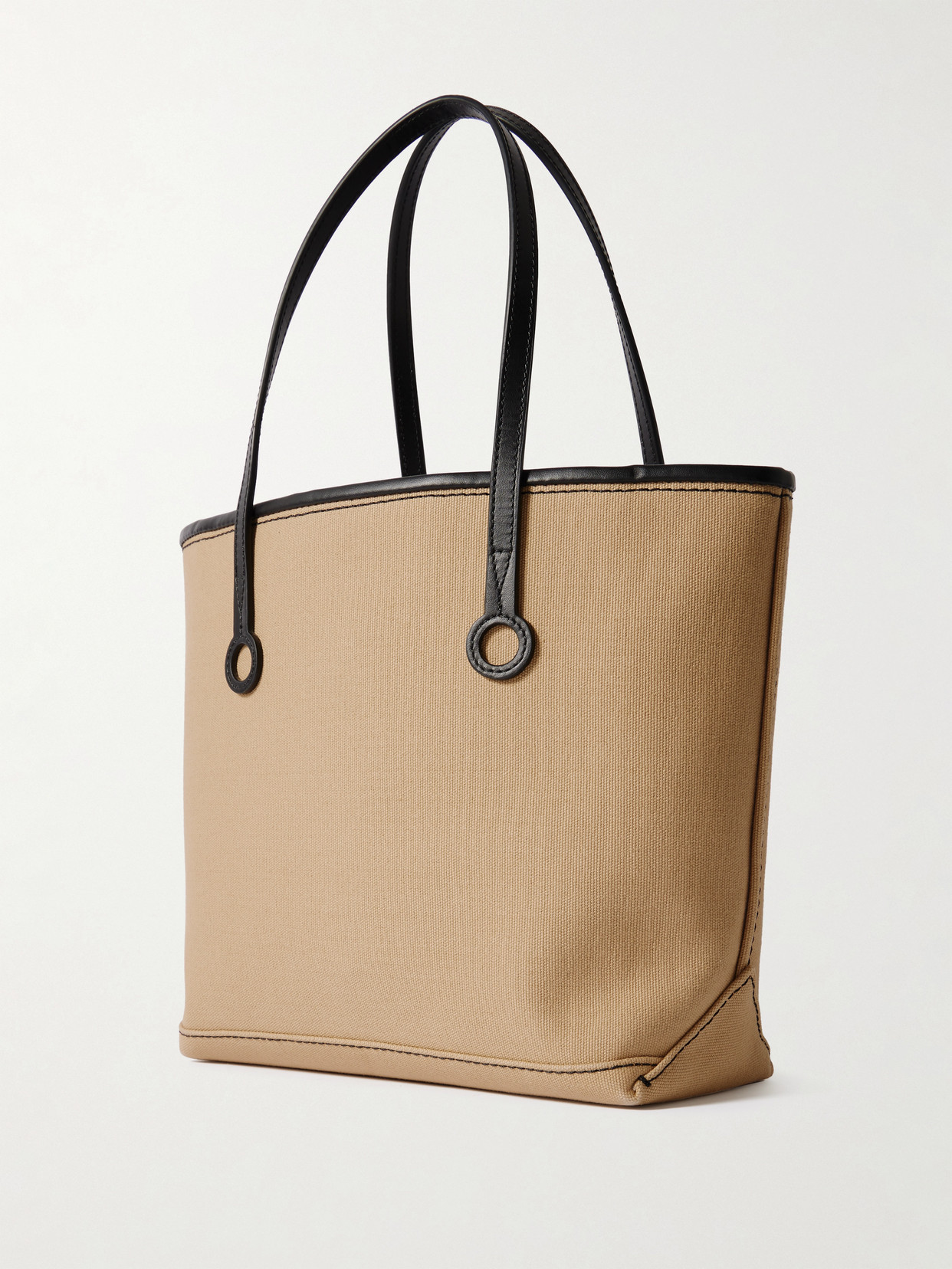 Jw Anderson Anchor Small Leather-trimmed Canvas Tote In Neutral